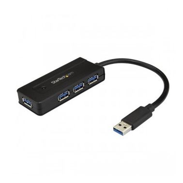 StarTech.com 4-Port USB 3.0 Hub - Mini Hub with Charge Port - Includes Power Adapter