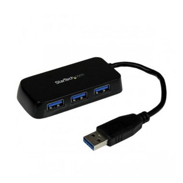 StarTech.com Portable 4 Port SuperSpeed Mini USB 3.0 Hub - Black