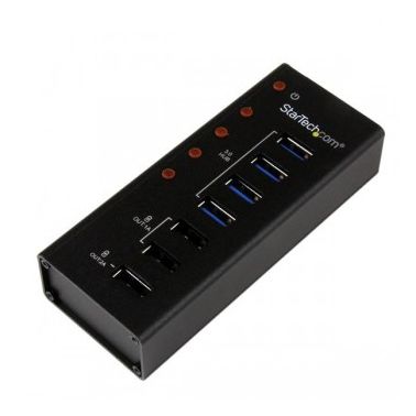 StarTech.com 4 Port USB 3.0 Hub plus 3 Dedicated USB Charging Ports (2 x 1A & 1 x 2A) - Wall Mountable Metal Enclosure