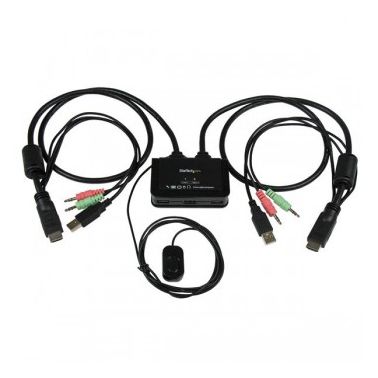 StarTech.com 2 Port USB HDMI Cable KVM Switch with Audio and Remote Switch �� USB Powered