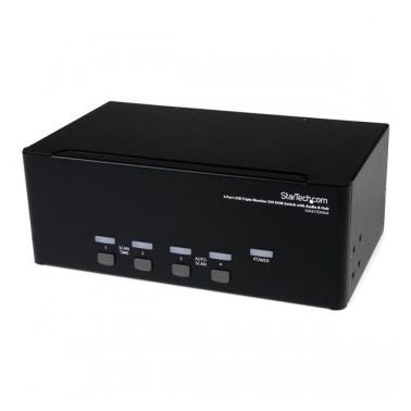 StarTech.com 4 Port Triple Monitor DVI USB KVM Switch with Audio & USB 2.0 Hub