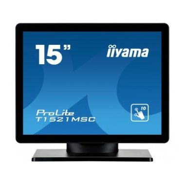 iiyama ProLite T1521MSC-B1 touch screen monitor 38.1 cm (15") 1024 x 768 pixels Black Multi-touch Tabletop