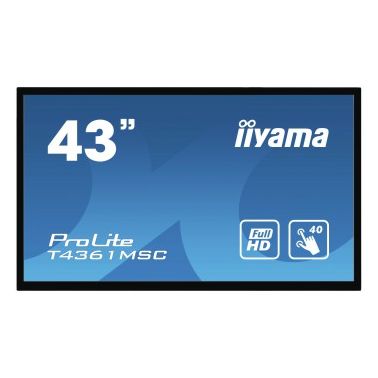 iiyama ProLite T4361MSC-B1 touch screen monitor 109.2 cm (43") 1920 x 1080 pixels Black Multi-touch Multi-user
