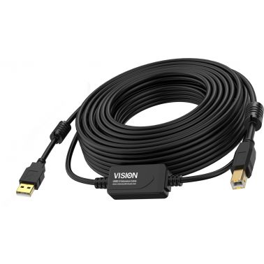 Vision TC 10MUSB+/BL/2 USB cable 10 m USB 2.0 USB A USB B Black