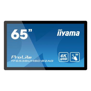 iiyama ProLite 165.1 cm (65") IPS 4K Ultra HD Touchscreen Interactive flat panel Black