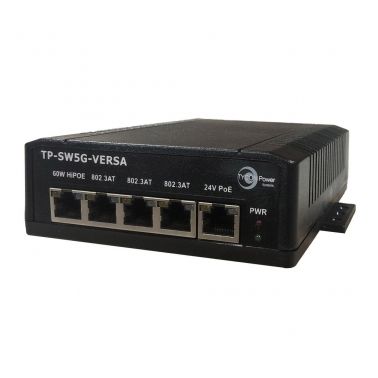 Tycon 5 Port DC PoE Switch 48/24V DIN-Mount - TP-SW5G-VERSA