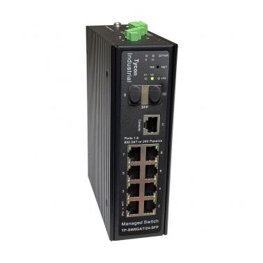 Tycon 10 Port Industrial Managed AT/Passive PoE Switch - TP-SW8GAT/24-SFP