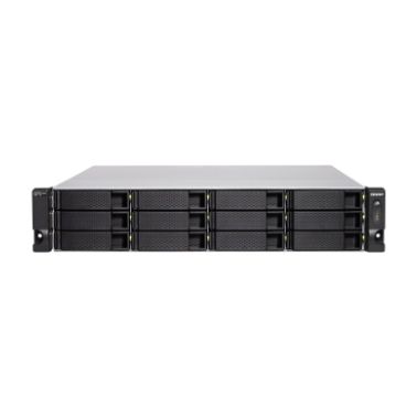 QNAP TS-h1283XU-RP-E2236-32G 168TB 12x14TB Seagate Exos 12 Bay NAS Rackmount Ethernet LAN Rack (2U) Black, Grey