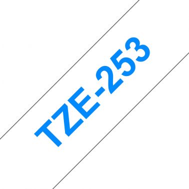 Brother TZE-253 DirectLabel blue on white Laminat 24mm x 8m for Brother P-Touch TZ 3.5-24mm/HSE/36mm/6-24mm/6-36mm