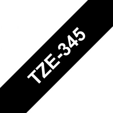 Brother TZE-345 DirectLabel white on black Laminat 18mm x 8m for Brother P-Touch TZ 3.5-18mm/36mm/6-18mm/6-24mm/6-36mm