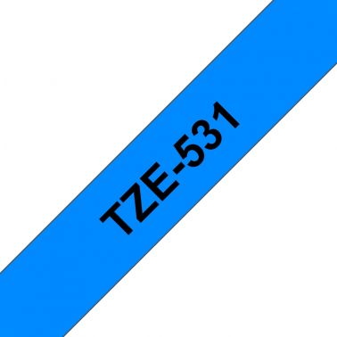 Brother TZE-531 DirectLabel black on blue Laminat 12mm x 8m for Brother P-Touch TZ 3.5-18mm/6-12mm/6-18mm/6-24mm/6-36mm