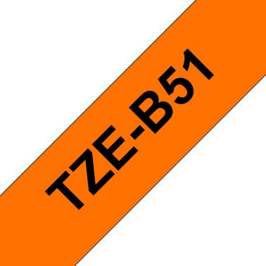 Brother TZE-B51 DirectLabel black on orange Laminat 24mm x 5m for Brother P-Touch TZ 3.5-24mm/HSE/36mm/6-24mm/6-36mm