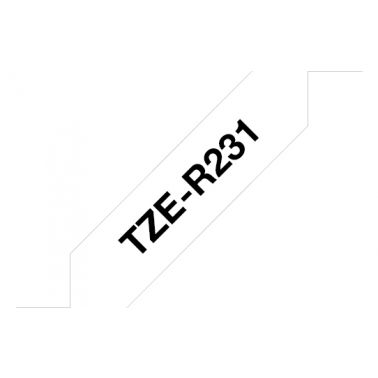 Brother TZE-R231 DirectLabel black on white non adhesive textil 12mm x 4m for Brother P-Touch TZ 3.5-18mm/6-12mm/6-18mm/6-24mm/6-36mm