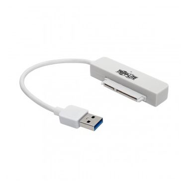 Tripp Lite USB 3.0 SuperSpeed to SATA III Adapter Cable with UASP, 2.5 in. to 3.5 in. SATA Hard Drives, White