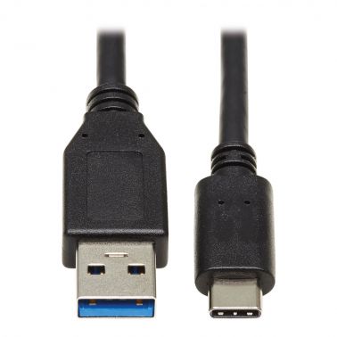 Tripp Lite U428-20N-G2 USB-C to USB-A Cable (M/M), USB 3.2 Gen 2 (10 Gbps), Thunderbolt 3 Compatible, 20-in. (50.8 cm)