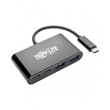 Tripp Lite USB 3.1 Gen 1 USB-C Portable Hub with 2 USB-C Ports and 2 USB-A Ports, Thunderbolt 3 Compatible, Black