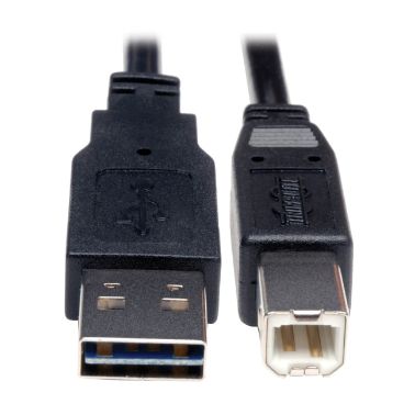 Tripp Lite Universal Reversible USB 2.0 Hi-Speed Cable (Reversible A to B M/M), 0.31 m