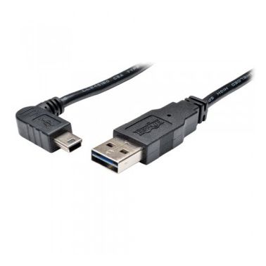 Tripp Lite Universal Reversible USB 2.0 Hi-Speed Cable (Reversible A to Right-Angle 5Pin Mini B M/M), 6-ft.