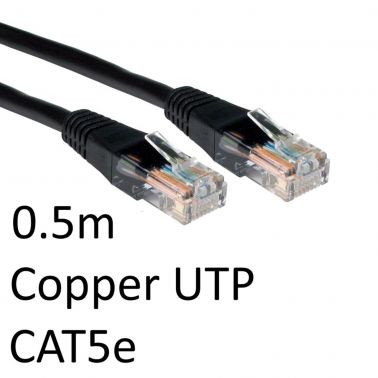 TARGET RJ45 (M) to RJ45 (M) CAT5e 0.5m Black OEM Moulded Boot Copper UTP Network Cable