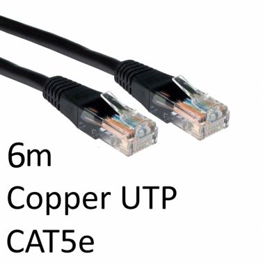 Cables Direct 6m Cat5e, M - M networking cable Black U/UTP (UTP)