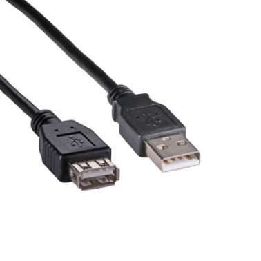 Cablenet 2m USB 2.0 Type A Male - Type A Female Black PVC Extension Cable