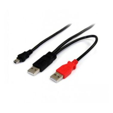 StarTech.com 1 ft USB Y Cable for External Hard Drive - USB A to mini B