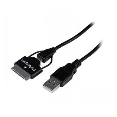 StarTech.com 0.65m (2 ft) Samsung Galaxy Tab Dock Connector or Micro USB to USB Combo Cable