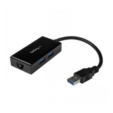 StarTech.com USB 3.0 to Gigabit Network Adapter with Built-In 2-Port USB Hub