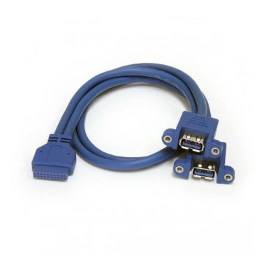 StarTech.com 2 Port Panel Mount USB 3.0 Cable - USB A to Motherboard Header Cable F/F