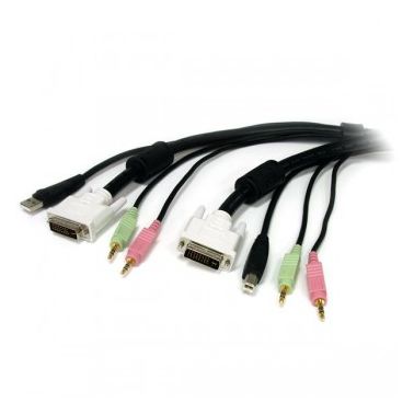 StarTech.com 6 ft 4-in-1 USB DVI KVM Cable with Audio and Microphone