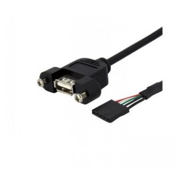 StarTech.com 1 ft Panel Mount USB Cable - USB A to Motherboard Header Cable F/F