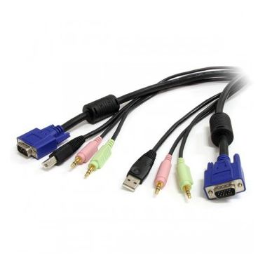 StarTech.com 10 ft 4-in-1 USB VGA KVM Cable with Audio and Microphone