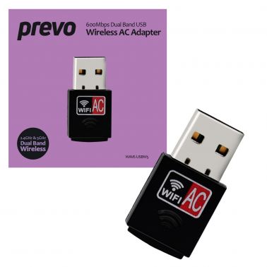 PREVO USBW5 600Mbps Dual Band USB Wireless AC Network Adapter