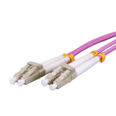 Cablenet 0.5m OM3 50/125 LC-LC Duplex Violet LSOH Fibre Patch Lead