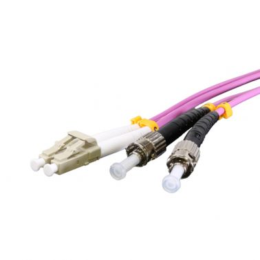 Cablenet 2m OM3 50/125 LC-ST Duplex Violet LSOH Fibre Patch Lead