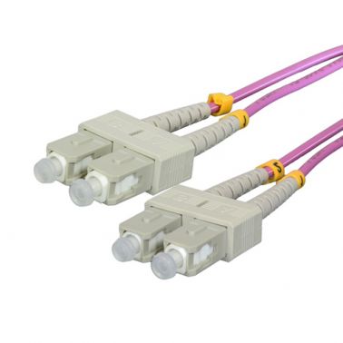 Cablenet 1m OM3 50/125 SC-SC Duplex Violet LSOH Fibre Patch Lead