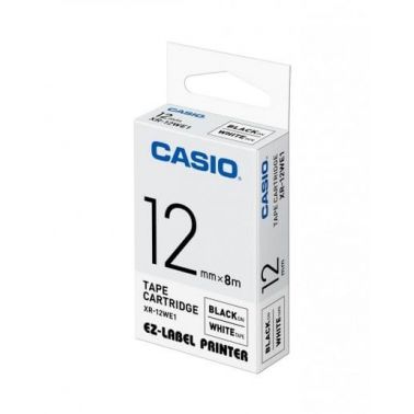 Casio XR-12WE1 Ribbon black on white 12mm x 8m for Casio Labelprinter 6-12mm/18mm/24mm