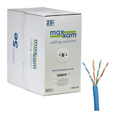 Cablenet Cat5e Blue U/UTP LSOH 24AWG Solid CPR Dca Cable 305m Reelex Box