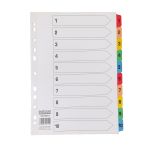 CTS A4 Index Dividers Multicolour Tabs 1-10