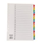 CTS A4 Index Dividers Multicolour Tabs 1-20