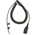 Jabra QD cord, coiled, mod plug RJ9 Black