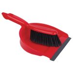 CTS Wholesale Dustpan and Brush Set Soft Bristle Red (1)