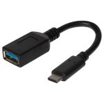 Maplin USB-C to USB-A 3.1 Gen 1 Female Adapter - Black, 14cm