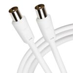 Maplin RF Male to RF Male Connector TV Aerial Coaxial Cable 2m White