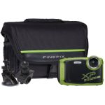 Fujifilm Finepix XP140 16.4MP 5x Zoom Tough Compact Camera, Bicycle Mount, Large Suction Mount & Cas