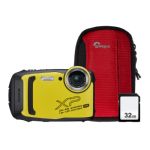 Fujifilm Finepix XP140 16.4MP 5x Zoom Tough Compact Camera, 32GB SD Card & Case - Yellow