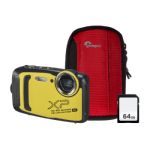 Fujifilm Finepix XP140 16.4MP 5x Zoom Tough Compact Camera, 64GB SD Card & Case - Yellow