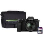 Fujifilm X-S10 Mirrorless Camera with 18-55mm f/2.8-4 R LM OIS XF Lens, 128GB SD Card & Case - Black