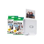 Fujifilm Instax Link Wide Printer with 40 Shot Pack - Ash White