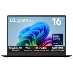LG Gram Pro AI 16Z90TS-G.AU79A1 laptop Intel Core Ultra 7 256V 40.6 cm (16") 2.5K 16 GB LPDDR5x-SDRAM 1 TB SSD Wi-Fi 7 (802.11be) Windows 11 Home, Metal Grey